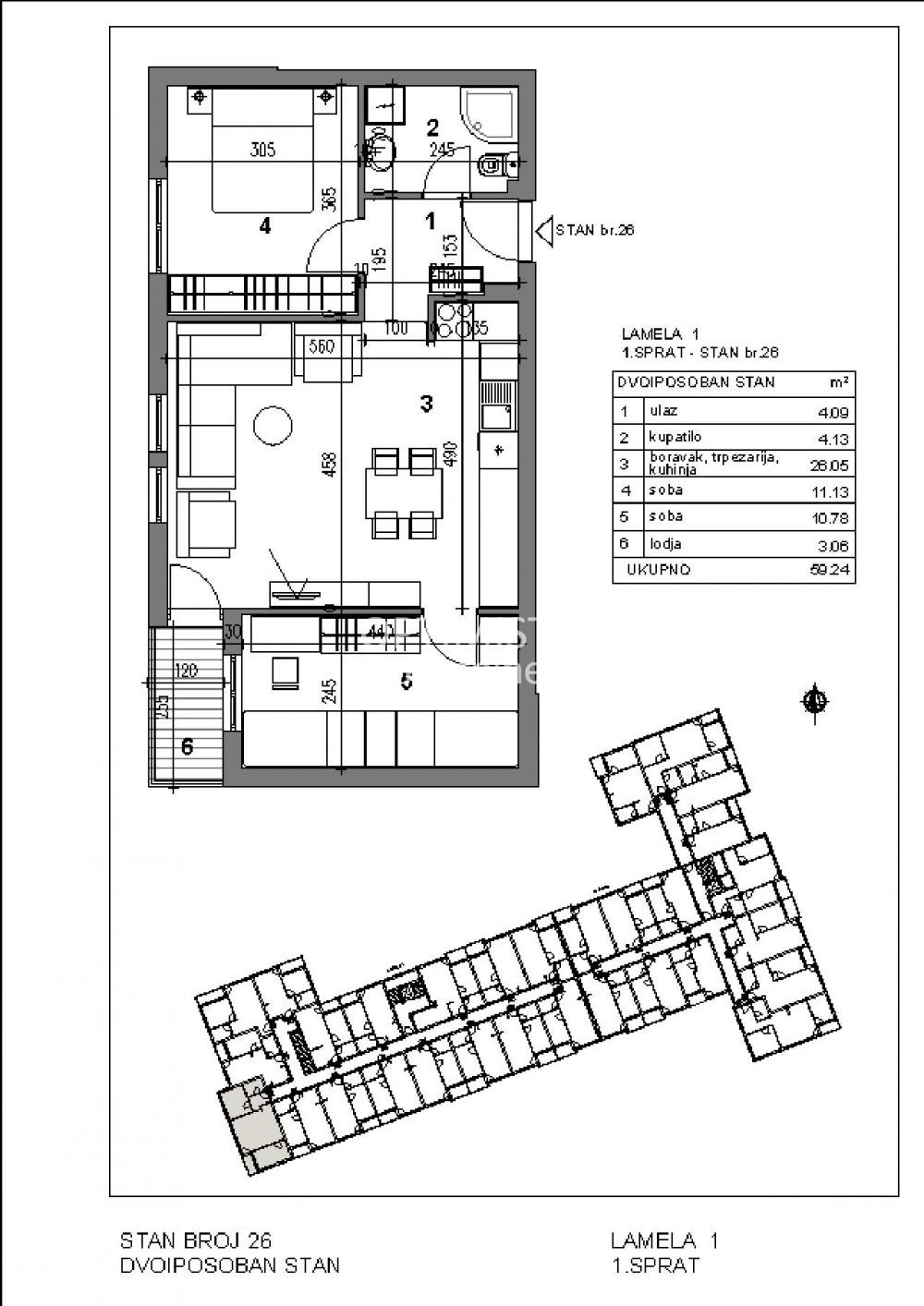 Mirijevo, Podmorničara Đorđa Mitrovića, 59m2, 2.5 ID#2691 106.200 €