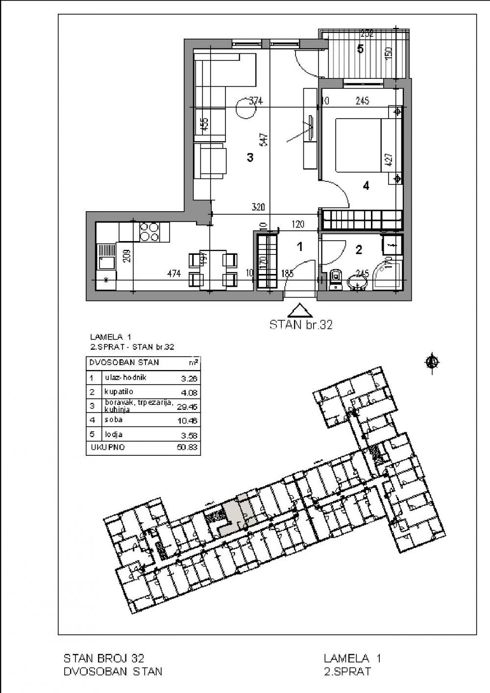 Mirijevo, Podmorničara Đorđa Mitrovića, 51m2, 2.0 ID#2692