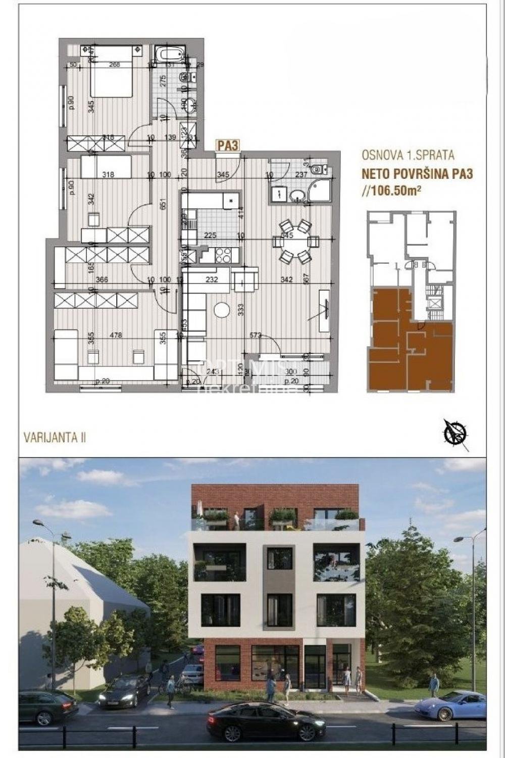 Batajnica, Braće Mihajlović Tripić, 98m2, 3.5 ID#3443